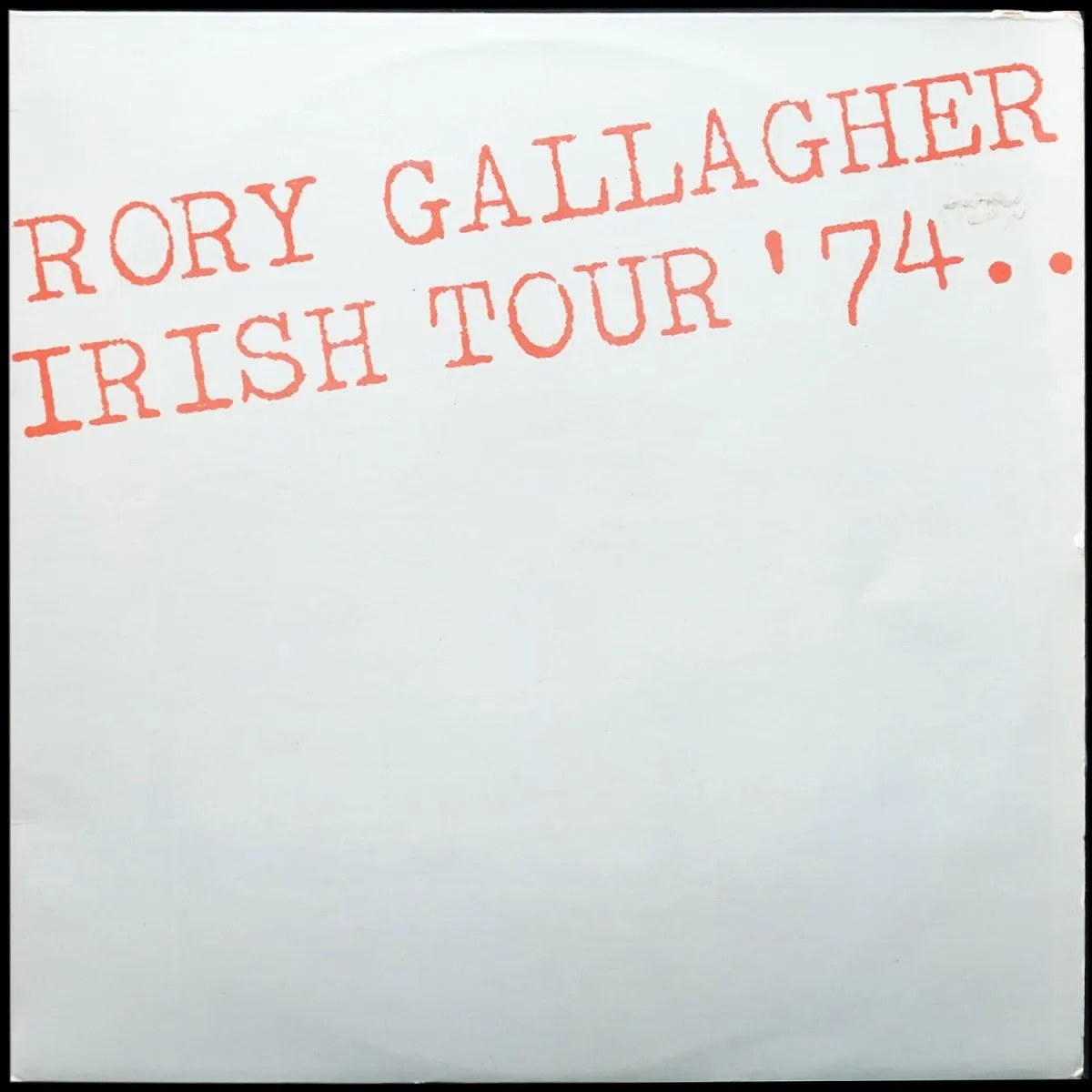 LP Rory Gallagher — Irish Tour '74 (2LP) фото