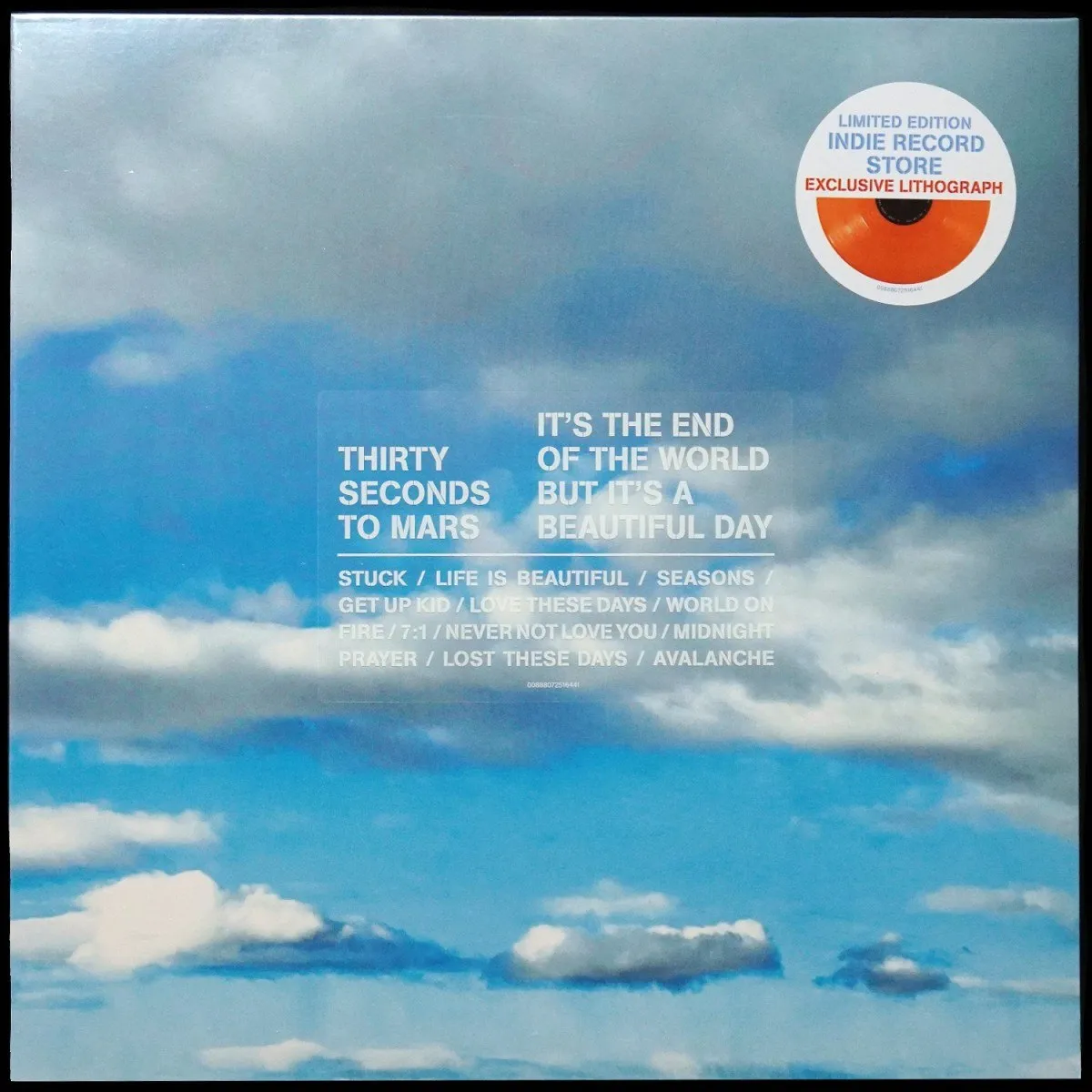 LP Thirty Seconds To Mars — It's The End Of The World But It's A Beautiful Day (оранжевый винил) фото